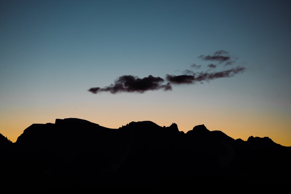 silhouette photography of mountain