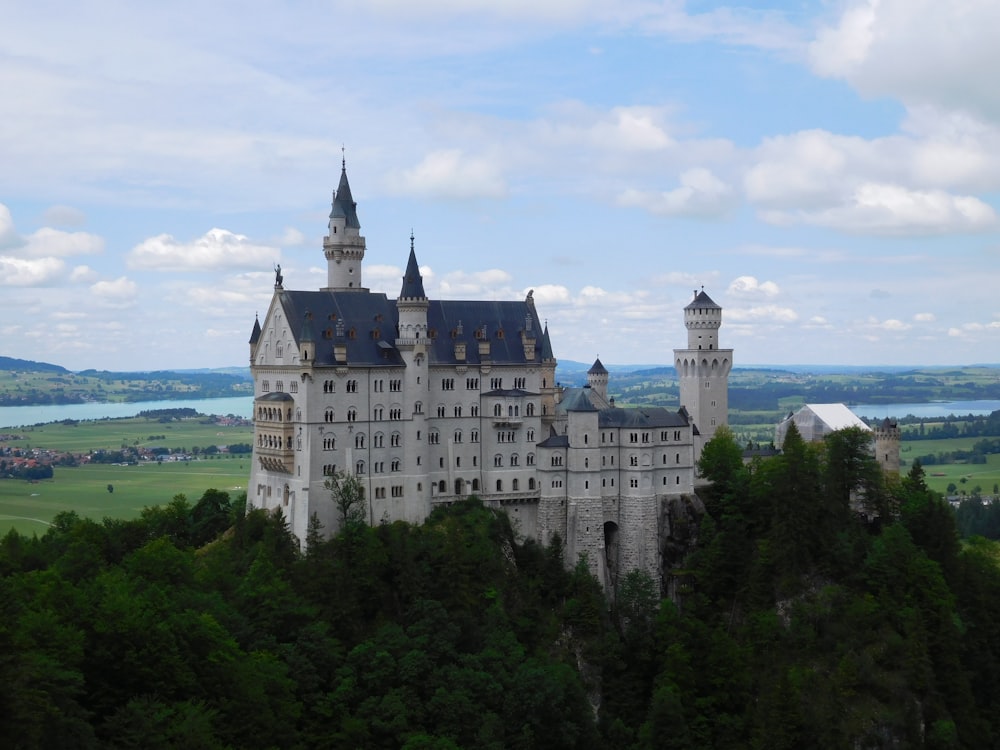 white and blue castle