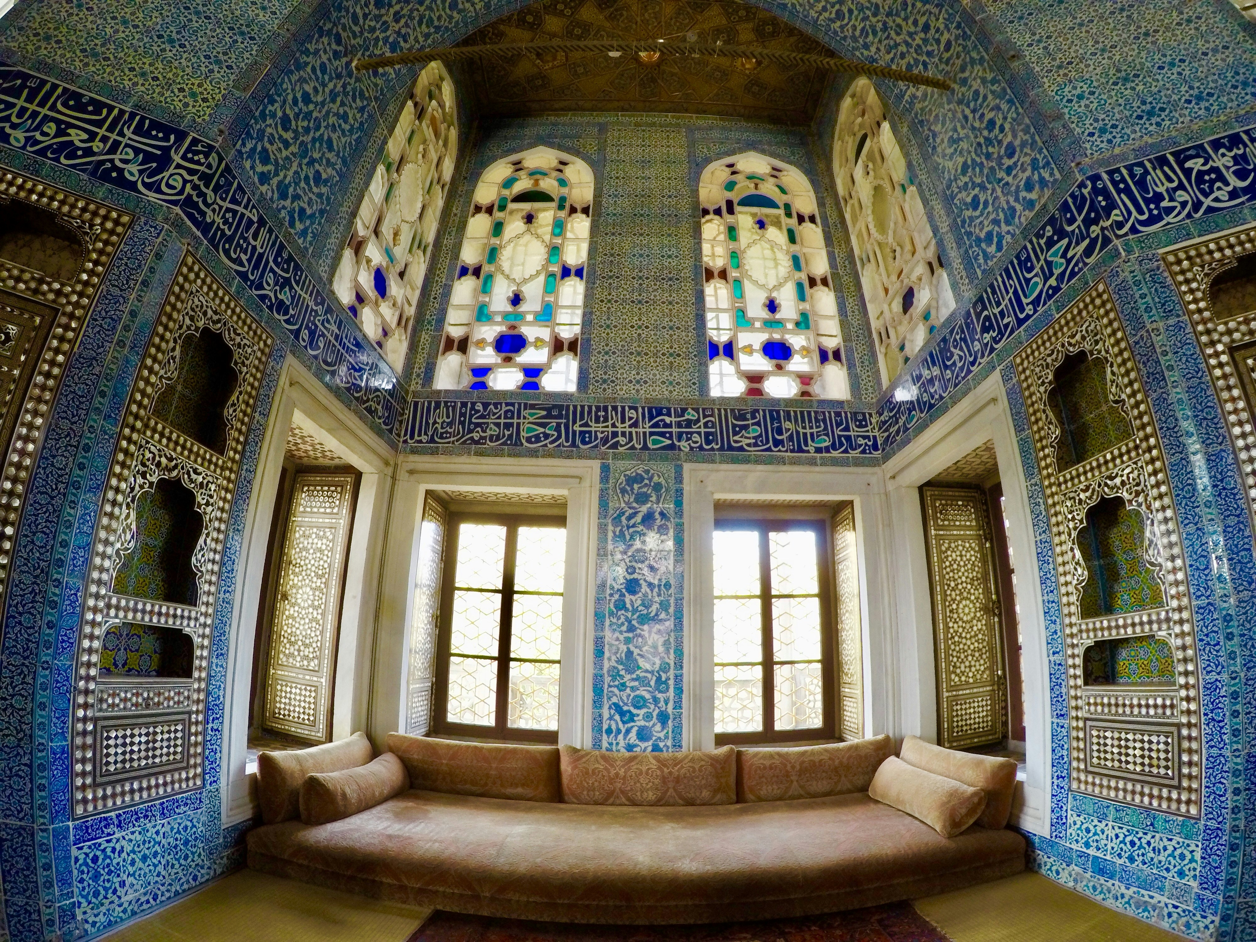 white and blue concrete room furnitures