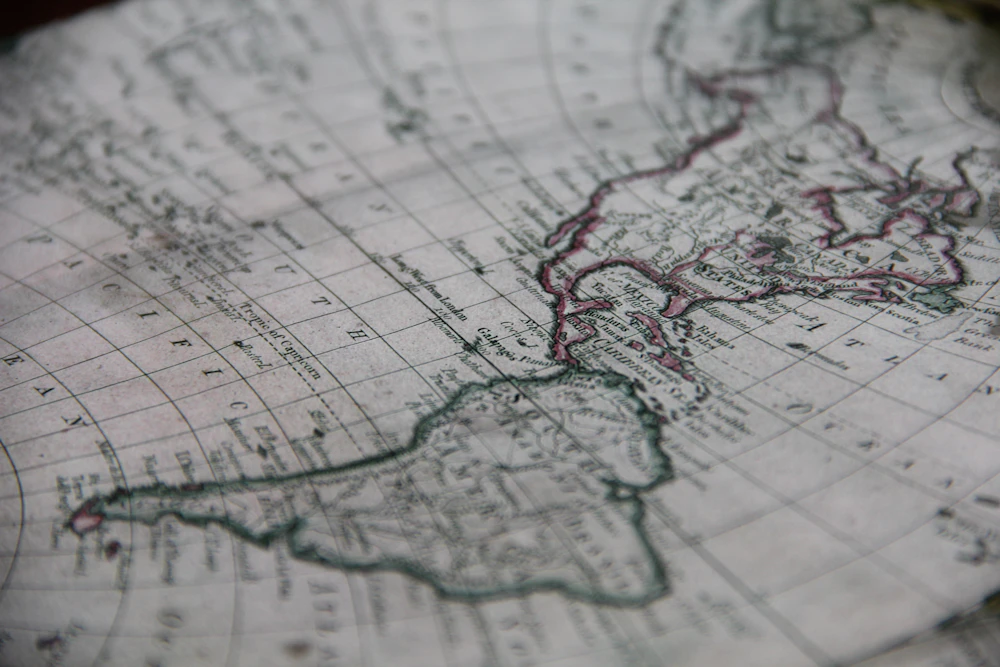 Mapa mundial, primer plano