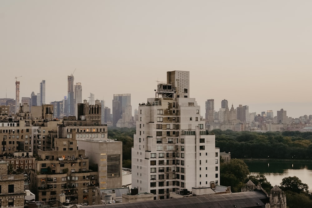 a view of a city from a high rise building