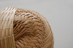 brown wicker table decor