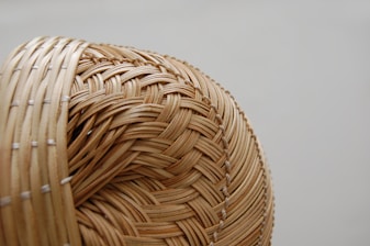 brown wicker table decor