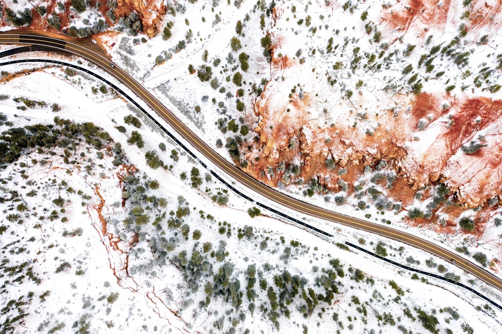 Fotografia aerea della strada poderale