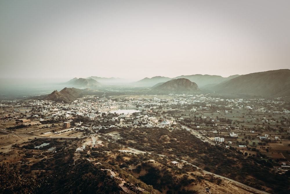 aerial view photography of village