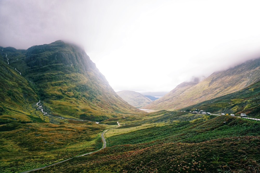 aerial photography of valley