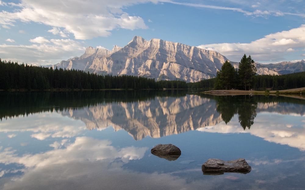 Two Jack Lake during daytime