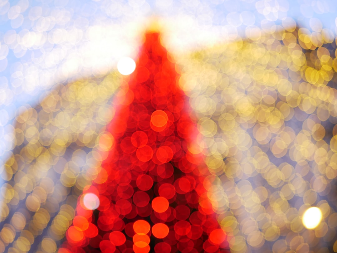 red and yellow blur lights, Christmas Market in Budapest