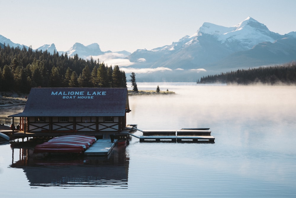 aerial photography of Malione Lake pier during daytime