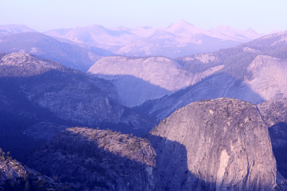 purple hued mountain ranges