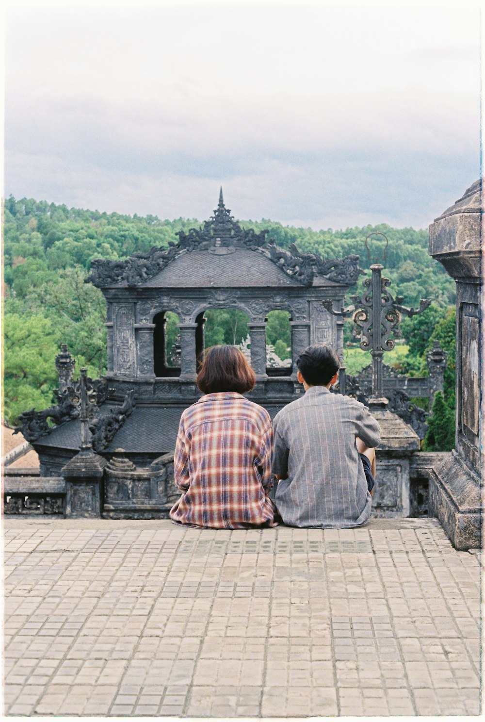 couple sitting on stair