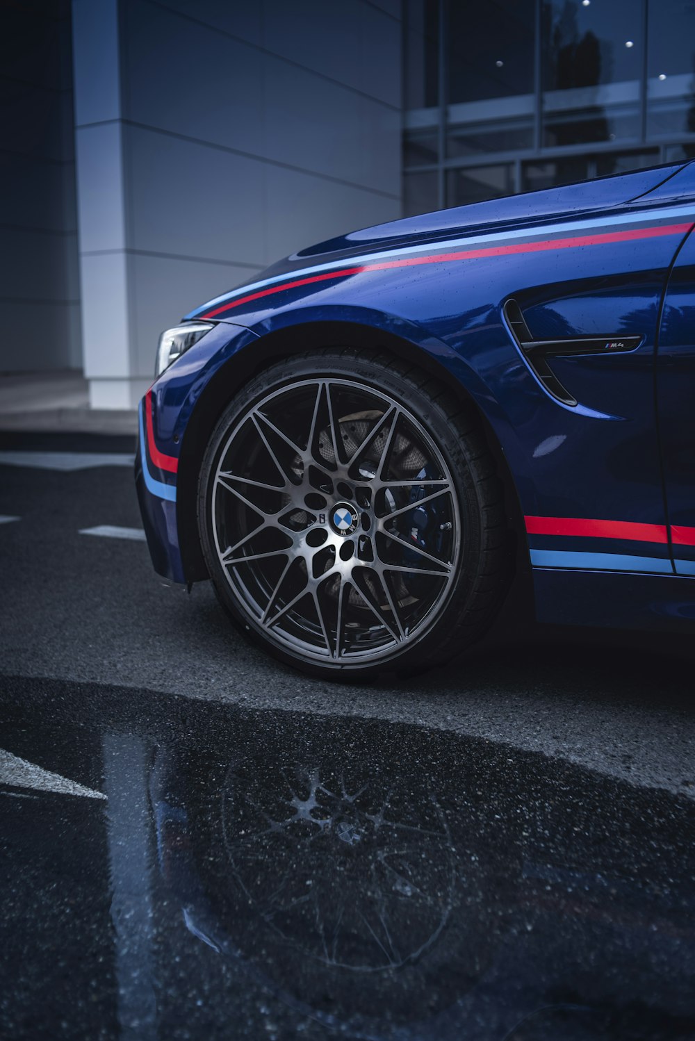 blue BMW sports car