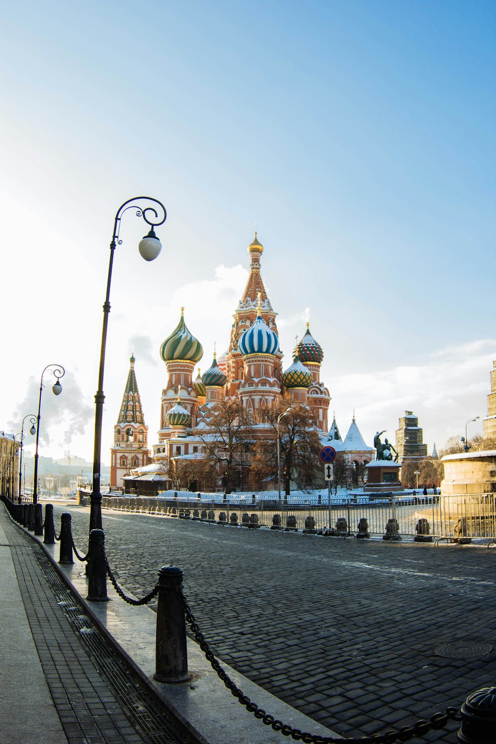 road beside St. Basil's Cathedral during daytime