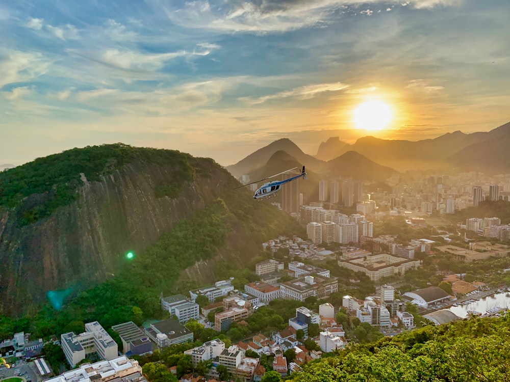 mountain and houses