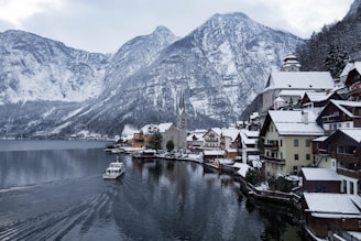 Snow-covered Hallstatt village, a perfect winter getaway for families