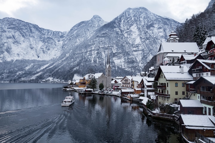 Snow-covered Hallstatt village, a perfect winter getaway for families