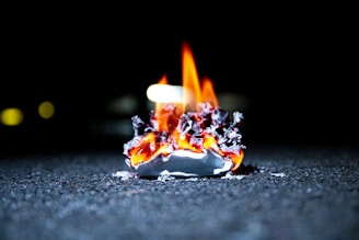 burning white paper