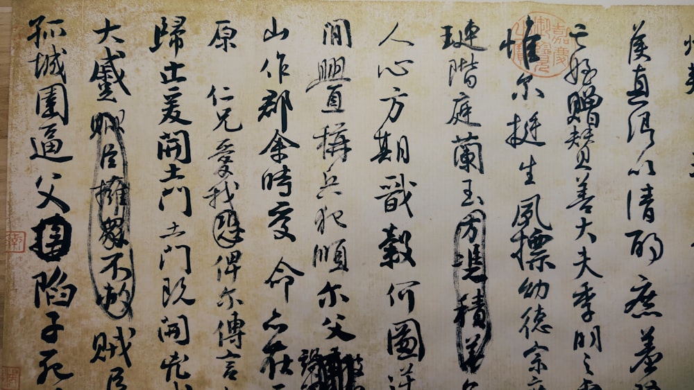 Kanji text printed poster