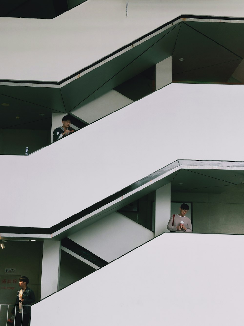 person standing on balcony