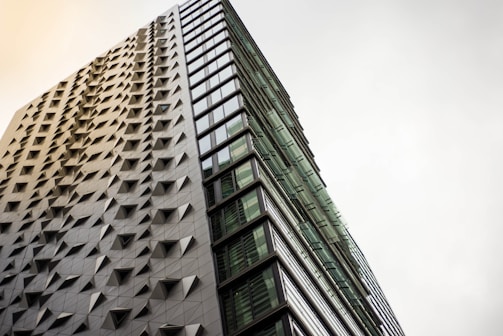 An intricate facade of a contemporary building.
