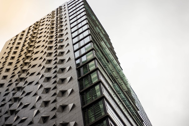 An elegant architectural facade with unique shapes.