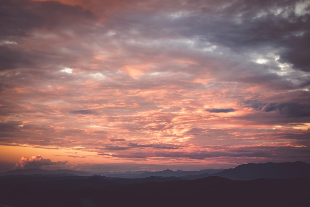 mountains during sunset