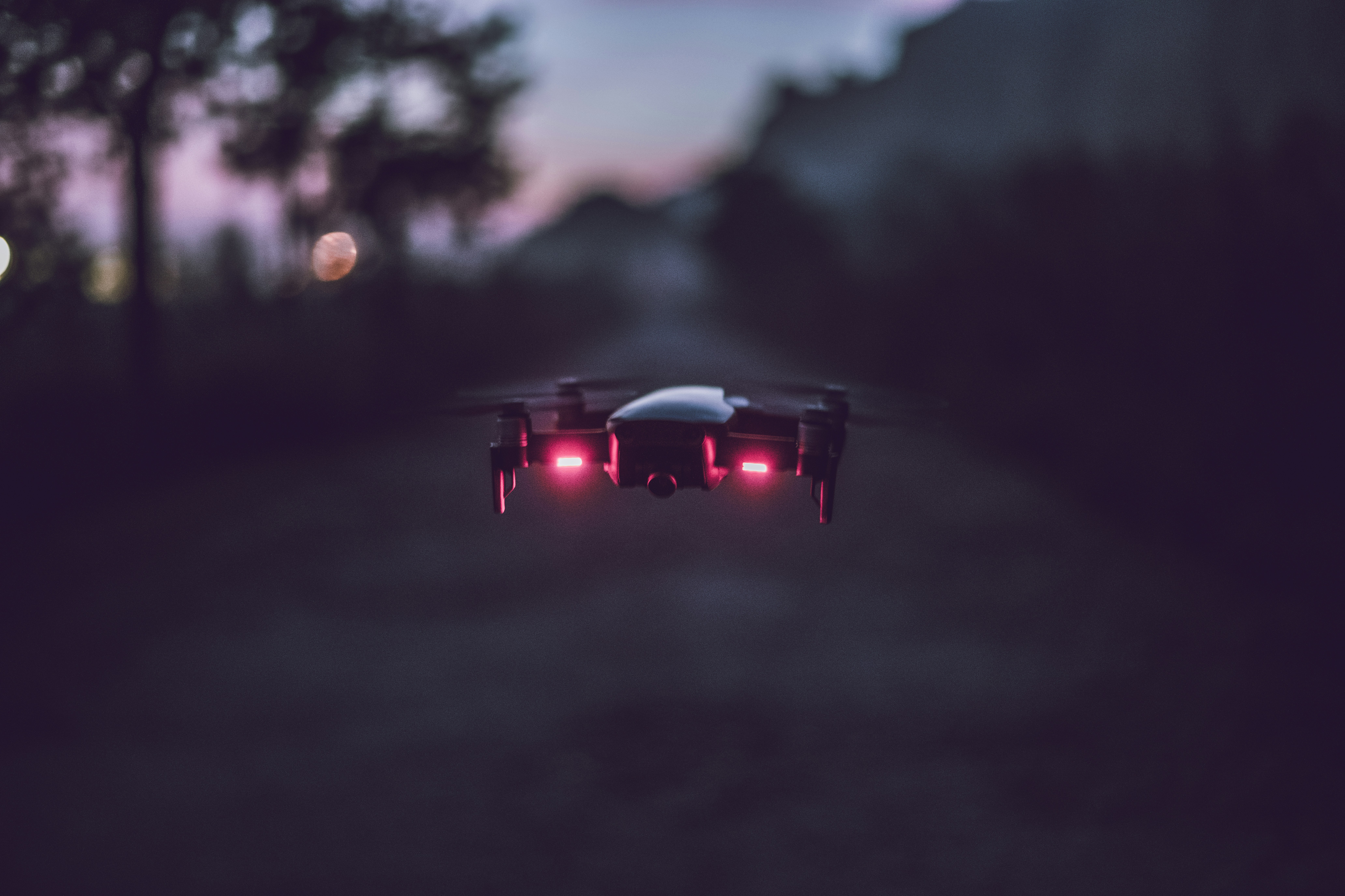 Branimo black and white drone in flight, selective focus photography