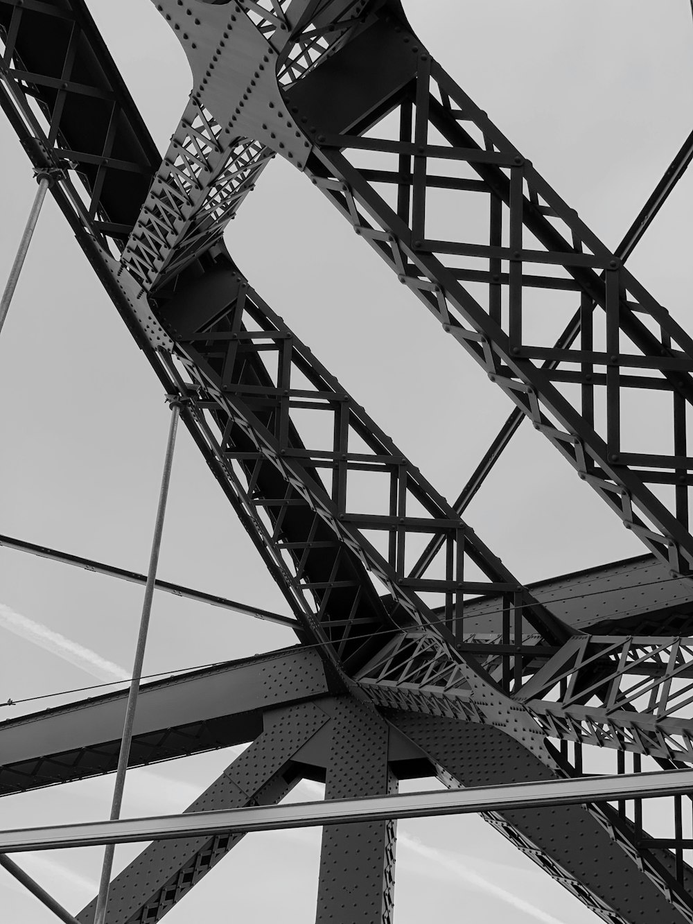 gray steel tower frame