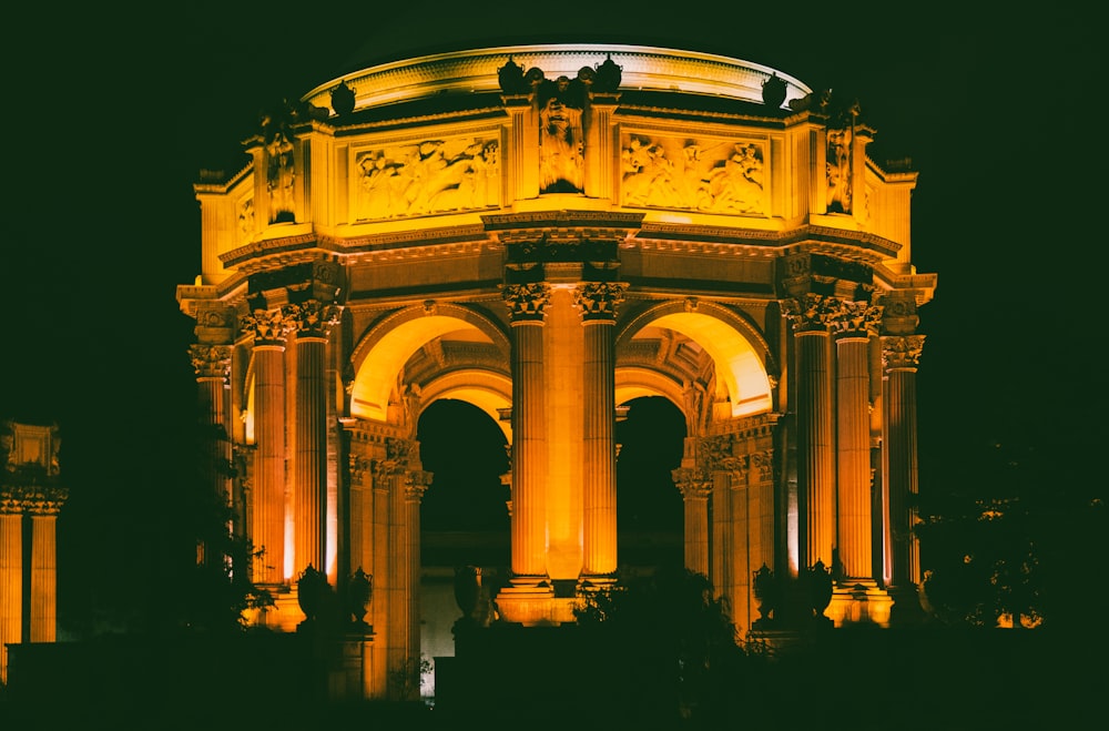 lighted building during nighttime