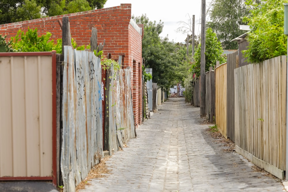 long narrow cemented alley