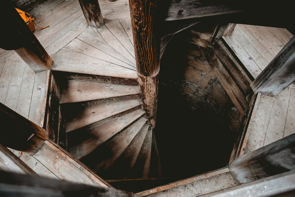 brown wooden staircase