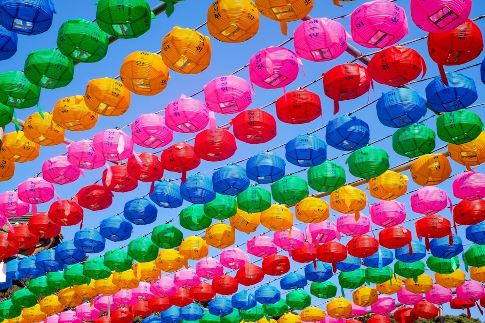 multicolored lanterns