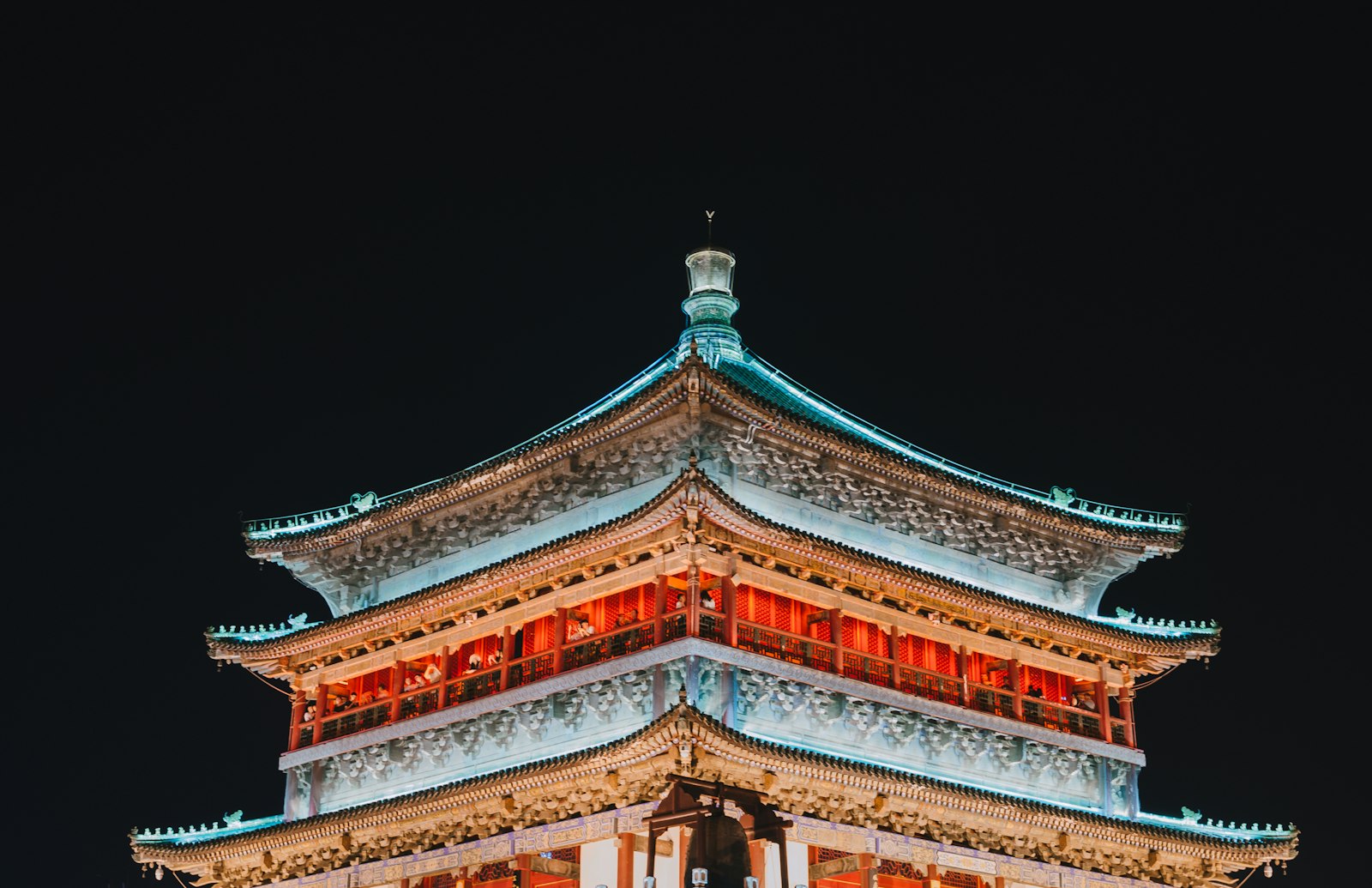 Sigma 17-70mm F2.8-4 DC Macro OS HSM | C sample photo. Lighted pagoda at night photography