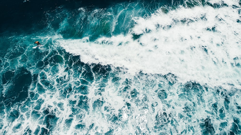 aerial top-view of sea water