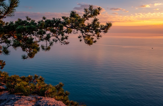 blue sea during sunset in Rilke Trail Italy