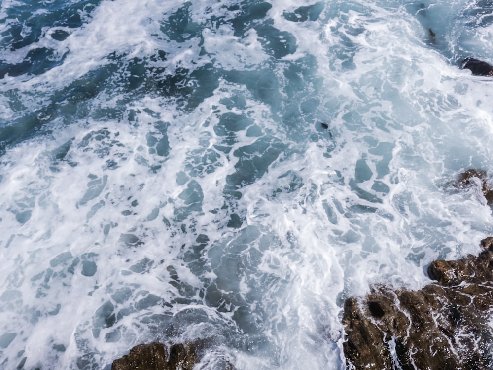 waves crashing in rocks