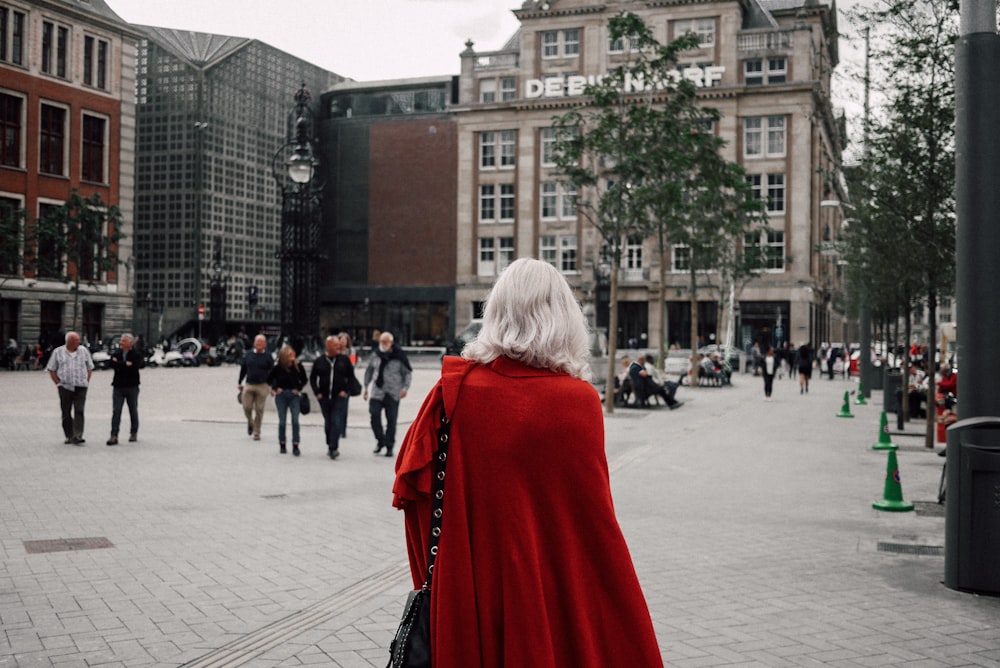 people walking on street near buildings