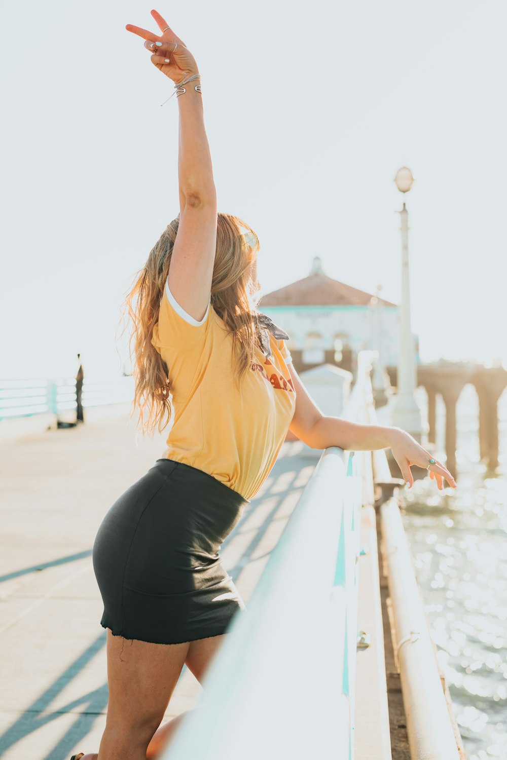 woman wearing yellow shirt