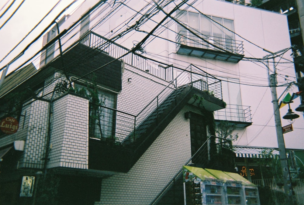 white and black house near transmission post