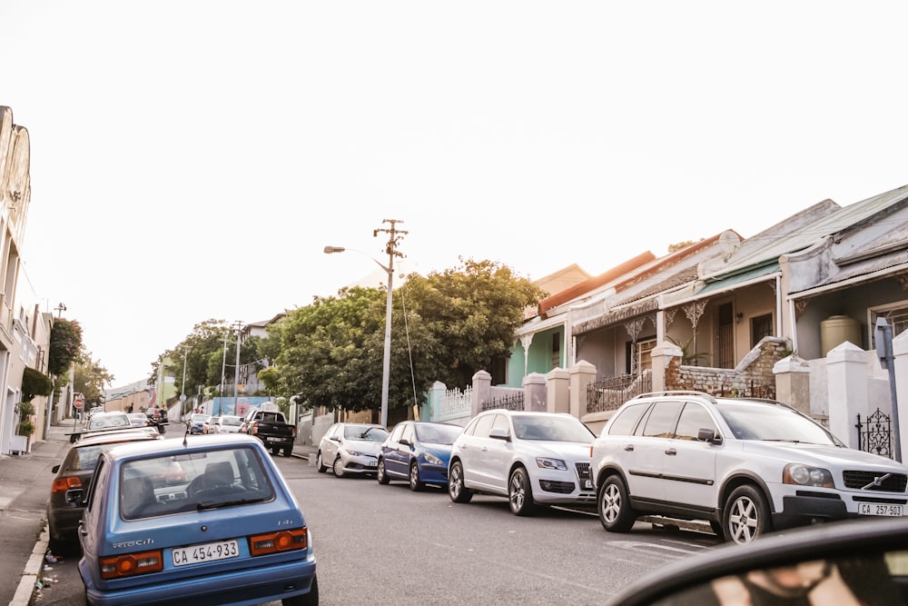 vehicles parked beside curb