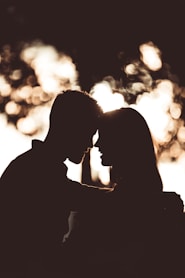 silhouette photography of couple