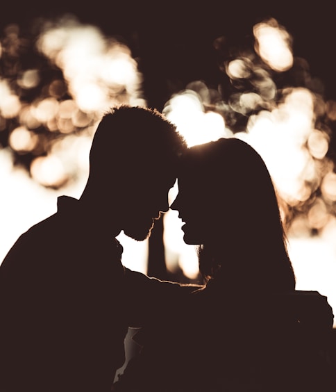 silhouette photography of couple