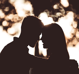 silhouette photography of couple