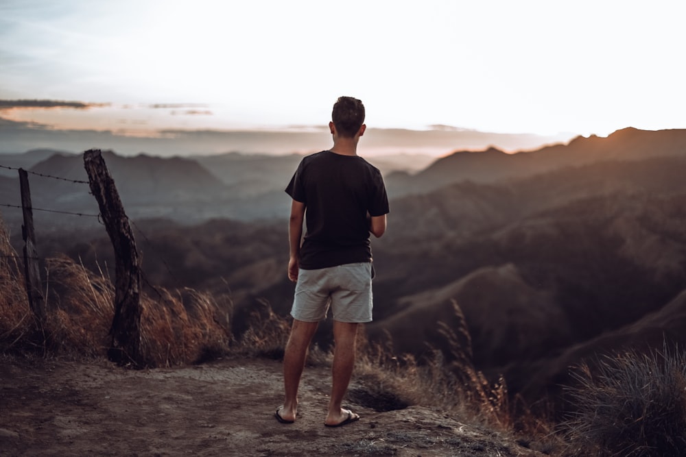 man looking at horizon