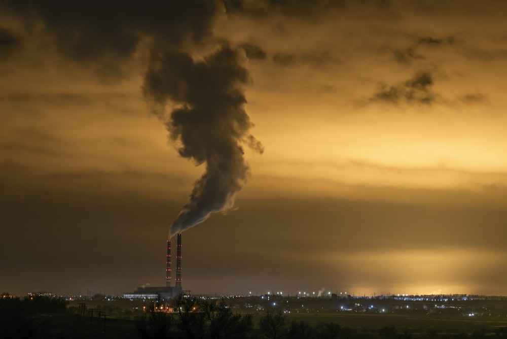 smoke coming out of factory