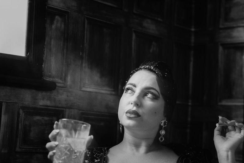 Elegant woman holding wine glass