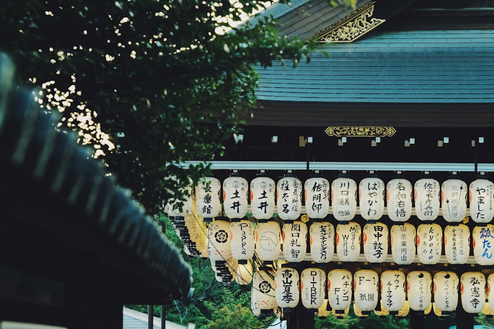 hanging paper lantern near house during daytime