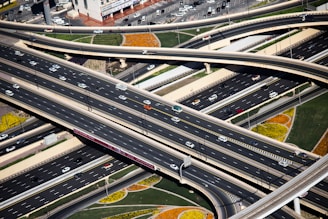 aerial view photography of roads