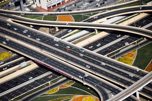 aerial view photography of roads