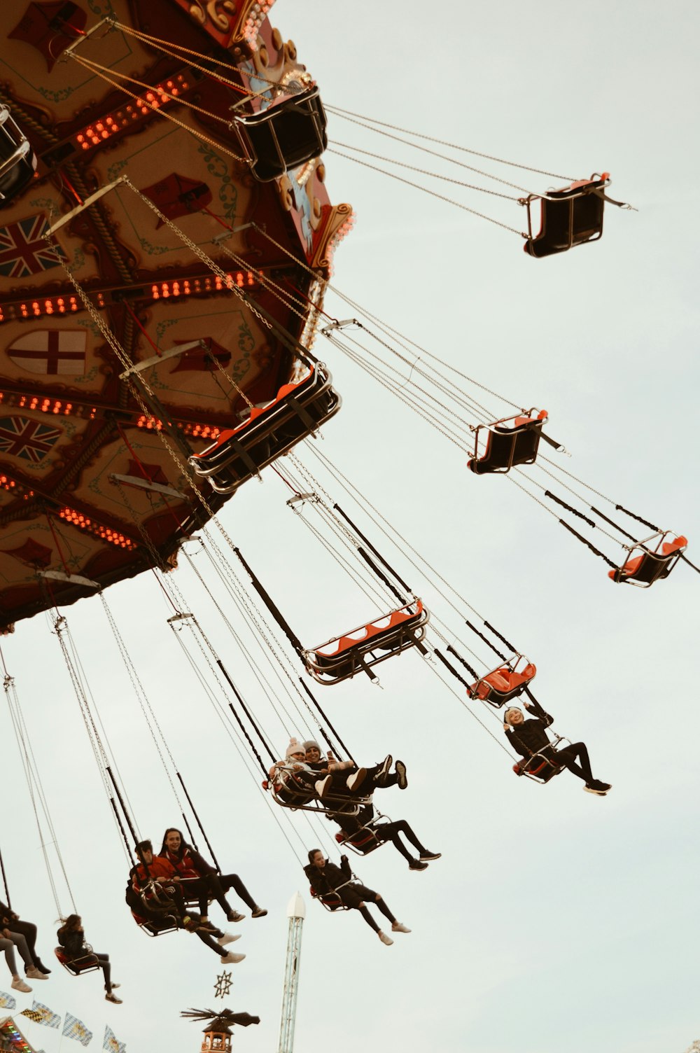 people riding in amusement park